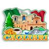 Quwsne Calamita per frigorifero Cagliari Italia, souvenir di viaggio in città, regali turistici, 3D, monumenti classici, artigianato fatto a mano, decorazione per la casa -1286, QS-WC-1286