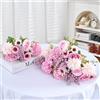 BrillShine 2 mazzi di fiori artificiali rosa peonia margherita fiori di seta finta peonia composizione di fiori per matrimonio bouquet da sposa decorazione casa festa
