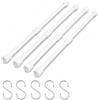 Sonostacle 4 Pezzi Bastone Tende Set, Telescopico Regolabile 30‑50 cm | Asta per Tende Senza Foratura con Set di 5 Ganci a S in Acciaio Inossidabile, Antiruggine Antiscivolo per Bagno, Doccia