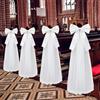 BDKMMS Fiocchi per matrimonio, 40 x 20 cm, 4 pezzi, in tulle satinato bianco, per sedie da chiesa, grandi decorazioni per sedie da matrimonio, corridoio, cerimonia, decorazione per matrimoni, panche e