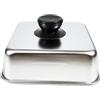 Generico Coperchio Per Piastra Quadrato Da 25 Cm Robusto Acciaio Inossidabile | Cupola Per Piastra, Da Griglia Per Vapore Bistecca Teppanyaki BBQ Picnic