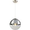 Globo VARUS - Lampadario a sospensione in nichel opaco, vetro trasparente, cromato, per sala da pranzo, soggiorno, 30 cm