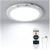 TobeBright Plafoniera LED Ricaricabile con Sensore di Movimento, Lampada LED Soffitto Batteria Lunga Durata con Telecomando, USB Ricaricabile 3 Temperatura Colore Dimmerabile per Garage, Scale, Bagno