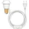 ledscom.de Lampada da tavolo in sughero FLAKO con interruttore e cavo tessile, bianco, 1x E27 max. 60W, senza bottiglia, senza lampadina