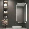 Generic Specchio da bagno girevole a 360°, design rettangolare retrattile, da 40 x 70 cm a 60 x 90 cm, cornice decorativa in alluminio, specchio per trucco HD
