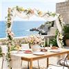 MELORIS Arco da tavolo regolabile: 220 cm, lunghezza regolabile, in metallo, design multisegmento con morsetti, decorazione da tavolo, per matrimoni, compleanni, feste