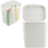 KADAX Contenitore per detersivi, contenitore per detersivo con coperchio, secchio per detergenti, contenitore in plastica (bianco)