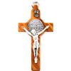 Generico 10.001.90 Croce di San Benedetto in Legno di ulivo con medaglia e Anello foma Rettangolare 8 cm