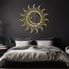 Generic Decorazione murale in Metallo Moderna e Minimalista Sole e Luna, Grandi Decorazioni da Esterno Boho per Il Soggiorno (Oro 35x 35| 90x90cm)