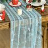 Artoid Mode Gaze Tulle Blu Fiocchi di Neve Invernale Runner da Tavola 70x300 cm, Cucina di Natale Decorazione per Tavolo Interna Festa Vacanza Decorazione