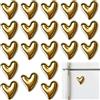Ousuwo Confezione da 20 piccoli magneti decorativi a forma di cuore, in acrilico, color oro, per frigorifero, calendario, bacheca, ufficio, decorazione