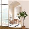 NEUWEABY Specchio da pavimento ad arco 193 x 86 cm con specchio a figura intera con supporto, grande specchio a tutto il corpo da appendere o appoggiato alla parete per camera da letto, Oro