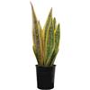 Generic Piante artificiali di serpente, pianta di serpente finta, 35,6 cm, mini pianta finta con lingua per casa, ufficio e giardino, senza vaso (4 pezzi) (giallo-verde)
