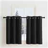 NICETOWN Tenda Oscurante da Interno Cameretta Bambino Tende Corte per Finestre Cucina Termiche Decorazione per la Casa 2 Pannelli 107x90 CM Nero