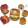 BLUECHOLON Salvadanaio Hamburger in ceramica con occhi, design divertente, con serratura, 12 x 11 cm, in confezione regalo
