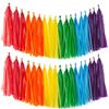 SDFWGG 2 Set Ventagli di Carta Decorativi Ghirlanda a Nappine Pompon Festone Pom Pom Decorativi Velina Fiori di Carta Appesi Decorazione Festa Compleanno Matrimonio (Sette Colori)