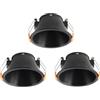 WEB world electronic business Set 3 pezzi - Supporto Tondo Faretto GU10 da Incasso Φ83mm Nero Cornice Rosone Materiale PC Tensione 220V