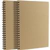 NAMYEUT Blocco Note A4, Quaderno Appunti per Copertina Rigida Carta Kraft 160 g/m², Diario Pagine Bianche 30 Fogli/60 Pagine, Spirale Taccuino Schizzi, Ottimo per Appunti Graffiti e Registrare