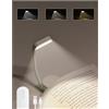 AdalyRoma Lampada Libro Morsetto USB Ricaricabile Lucelibro 9 LED 3 Modi Temperatura Colore Leggera Portatile Luminosità Regolabile Morsetto Luce Lunga Durata Batteria Rotazione Flessibile 360° Lettura Notturna