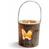 Magic Lights Lanterna in Legno Rustico con Candela Profumata alla Citronella in Vetro - Porta Candela Decorativo per Giardino, Terrazzo e Balcone - Idea Regalo Estiva