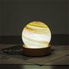 Maimeili Venus giallo pianeta vetro lampada a sfera con base in legno tricolore dimming design vortice pianeta lampada da tavolo abito per dormitorio tavolo da letto soggiorno connettore USB
