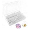 QINGYIWL 64 Pezzi Scatoline Plastica Trasparente, Organizzatore di Piccole Perline con 1 Grande Scatole Plastica con Coperchio, Scatoline Trasparenti per Perline, Viti e Piccoli Oggett