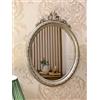 Artissimo Specchio da parete in argento anticato, ovale, barocco, vintage, 63 x 46 cm, C13