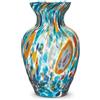 MurArt Vaso in Vetro di Murano Alto 13cm Acquamare Collezione Gardenia in Vetro Soffiato a Mano in Lavorazione Artigianale