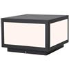 Generico Lanterna quadrata con cappuccio nero | Paralume PS con corpo in ferro zincato IP54 for portico da patio pedonale(9.84/25cm)
