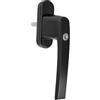 Amig - Maniglia per finestra con chiave, alluminio, quadrato 7 mm, nero, sistema di chiusura sicura, include 2 chiavi, adatta per finestre a battente e oscillante, modello 2550