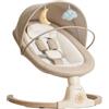 BEBE2LUXE AVA Sdraietta Dondolo Automatico per Neonato fino a 9 kg, Altalena Elettrica con Melodie, Telecomando, Timer, Bluetooth, Silenzioso, Beige
