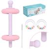 Orzbow Silicone Massaggia Gengive Neonati con Sonaglio Neonato 3-6 Mesi | Giochi Neonato 3-6 Mesi con Testa Strutturata per Massaggio Gengivale, Design Anti-Soffocamento, Senza BPA, Rosa