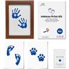 Ai Bei Parent Co. Impronta Mani e Piedi Neonati di Mani e Piedi Inchiostro Regalo per la nascita di un bambino cuscinetto del timbro timbro inchiostro pulito senza tocco touch Set da 3 pezzi con cornice (Blu)