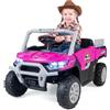COSTWAY 12 V Macchina Elettrica per Bambini 3+ Anni, Auto UTV, Fucsia | Veicolo Cavalcabile con Cassone, 2 Motori, Telecomando, Cintura di Sicureza, Macchinina con Luci, Musica, Velocità Regolabile