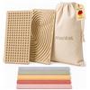 Montoi Gioco di infilare Montessori - tavola sensoriale in Silicone - 20 Lacci in 5 Colori - Delicato sulla Pelle - Giocattolo da Viaggio con Borsa - dai 3 Anni