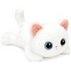 shownicer Peluche a forma di gatto bianco, 20 cm, realistico | Morbido cuscino in peluche a forma di gatto Kawaii, giocattolo, regalo per bambini, adulti, amici, compleanno, Natale