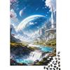 HMMIQAUCRXYN Montagna Fiume Edificio Puzzle, 1000 Pezzi Gioco Indoor Adulto | 38x26cm Amanti D'arte, Regalo Compleanno, Cartone, Miglioramento Della Concentrazione, Montaggio Facile