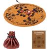 WodGod Hnefatafl - Set di scacchi vichinghi, gioco di strategia tradizionale per due giocatori, tappetino da gioco in pelle, design con coulisse, facile da riporre e da portare in viaggio