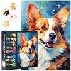 TISHIRON Corgi Art - Puzzle da 1000 pezzi per adulti, gioco di puzzle sfidante con famiglia di cani (tema animale), regalo per feste di compleanno per uomini e donne, decorazione per la casa (69,8 x 50 cm)