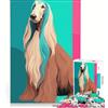 JIANGENNF Puzzle per adulti da 1000 pezzi con levriero afgano Wpap, gioco interattivo, decorazione per la casa, compleanno e Natale 38x26cm