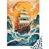 HMMIQAUCRXYN Nave Ocean Sole Puzzle, 1000 Pezzi per Adulti Alta Qualità | 38x26cm Dilettanti Puzzle, Regalo Di Compleanno, Cartone, Riduzione Dello Stress, Taglio Preciso