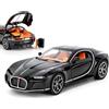 BGHSCA Auto giocattolo 1/32 Bugatti Atlantic Super Car Modello, giocattolo in alluminio con meccanismo di ritiro ed effetti sonori e luce per bambini e adulti, regalo di compleanno, nero