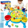 TOGETDREAM Gioco Pesca Pesci Calamita, Gioco Pesca con Tavolo Rotante Musicale | Blu Giochi Bambini Educativi on 24 Pesciolini Giocattolo & 6 Canne da Pesca per Regalo Festa Compleanno Natale