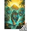 FBFNIOPZUYAw Puzzle Mini 1000 pezzi Leopardo Piramide Giungla per Adulti | 38 x 26 cm Cartone Decorazione Casa Taglio Preciso Regalo Compleanno Rilassato