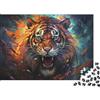 K5R8V1A4 Tigre Selvatica Puzzle 1000 Pezzi Carta per Adulti Stile Artistico Colorato Gioco di Puzzle 1000 Pezzi Relax Decorazione Regalo 38x26cm/1000pcs