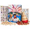 PALUPLUS Set Tombola Tradizionale Napoletana + 270 COPRINUMERI, Tabellone con Smorfia e 48 Cartelle, Cestello in Vimini e 90 Numeri in Legno, Gioco per Famiglia per Natale e Capodanno -6751/5430F