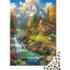 VNXTPQLKWMDJ Casa di Montagna Puzzle 1000 Pezzi Carta per Adulti Torrente Autunnale Paesaggio Naturale Puzzle per Famiglia Relax Decorazione Regalo 38x26cm/1000pcs
