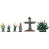 Busch 1233 - Lupini, dalie e spaventapasseri in Miniatura (Scala H0)