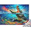 6N2X9A4S Coccodrillo Colorato Scenario Sottomarino Puzzle 1000 Pezzi Carta Gioco di Puzzle 1000 Pezzi Relax Concentrazione Casa Regalo Adulti 52x38cm/1000pcs
