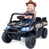 COSTWAY 12 V Macchina Elettrica per Bambini 3+ Anni, Auto UTV, Nero | Veicolo Cavalcabile con Cassone, 2 Motori, Telecomando, Cintura di Sicureza, Macchinina con Luci, Musica, Velocità Regolabile